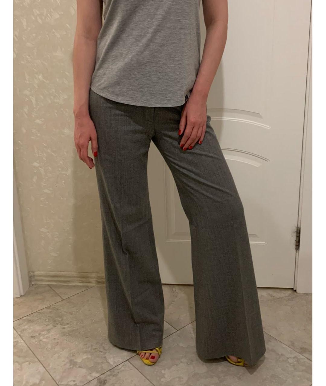 MICHAEL KORS Серые шерстяные брюки широкие, фото 6