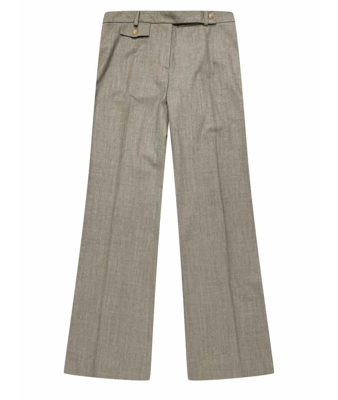 MICHAEL KORS Серые шерстяные брюки широкие, фото 1