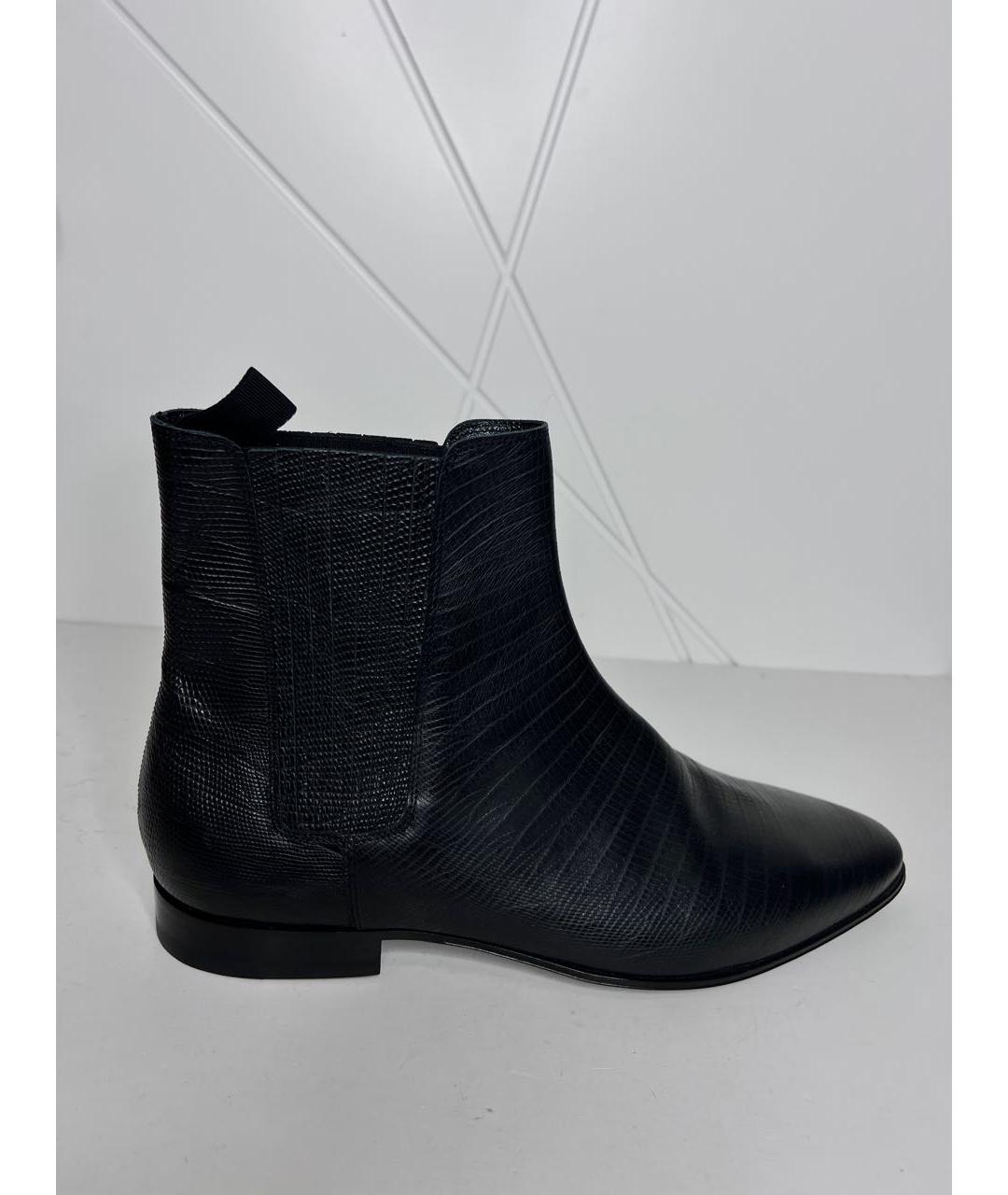 SAINT LAURENT Черные кожаные высокие ботинки, фото 2