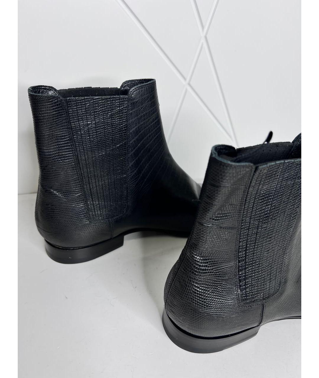 SAINT LAURENT Черные кожаные высокие ботинки, фото 3