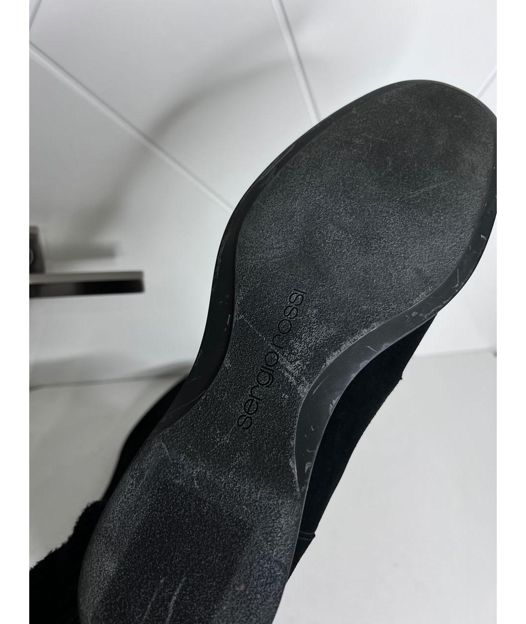 SERGIO ROSSI Черные замшевые низкие ботинки, фото 3