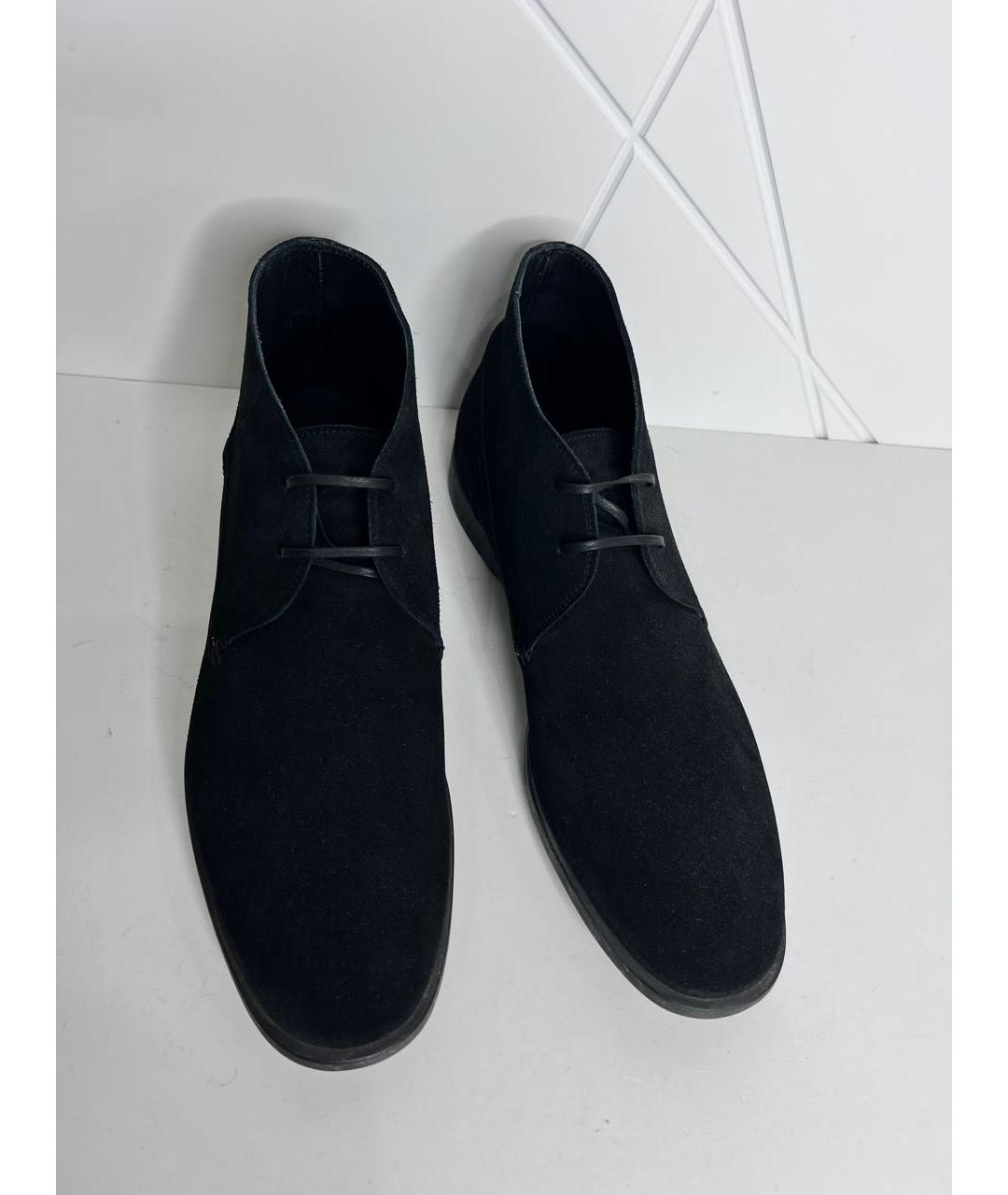 SERGIO ROSSI Черные замшевые низкие ботинки, фото 5