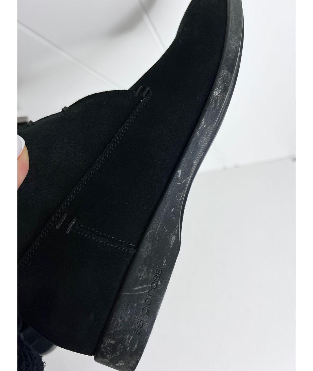 SERGIO ROSSI Черные замшевые низкие ботинки, фото 4