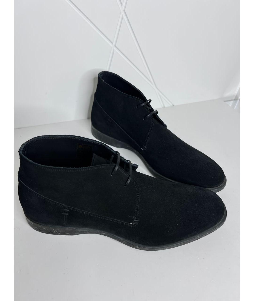 SERGIO ROSSI Черные замшевые низкие ботинки, фото 7