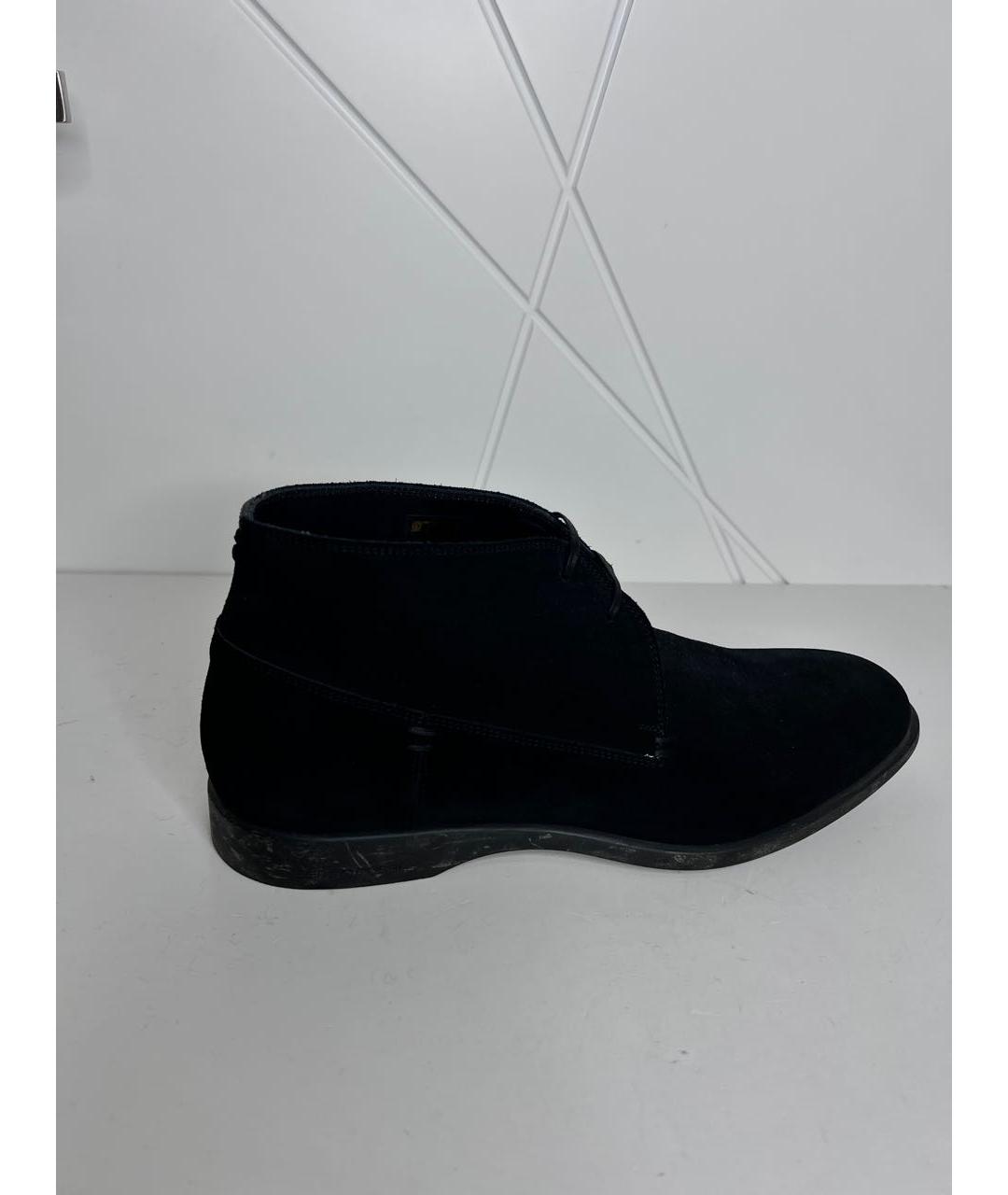 SERGIO ROSSI Черные замшевые низкие ботинки, фото 2