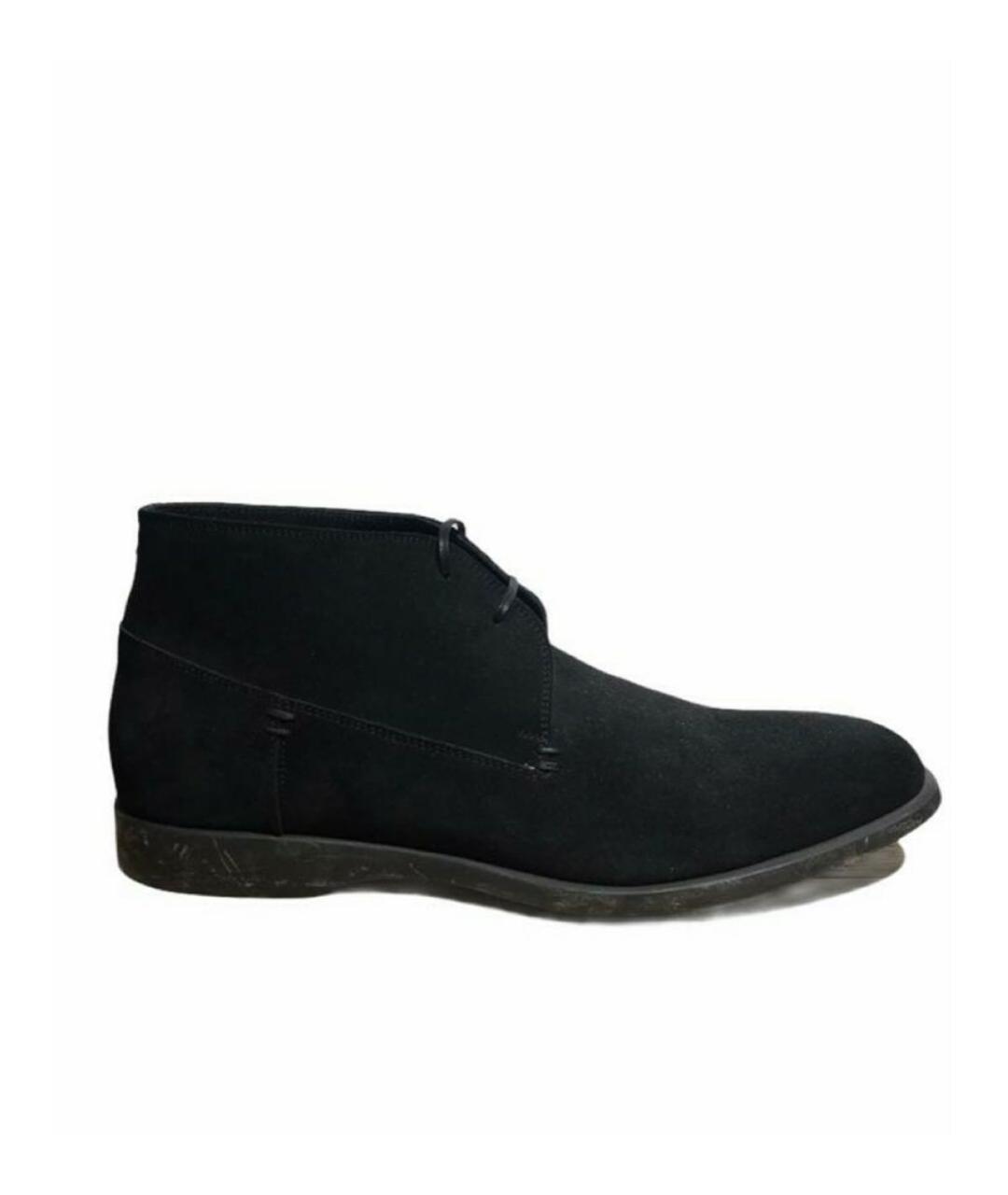 SERGIO ROSSI Черные замшевые низкие ботинки, фото 1
