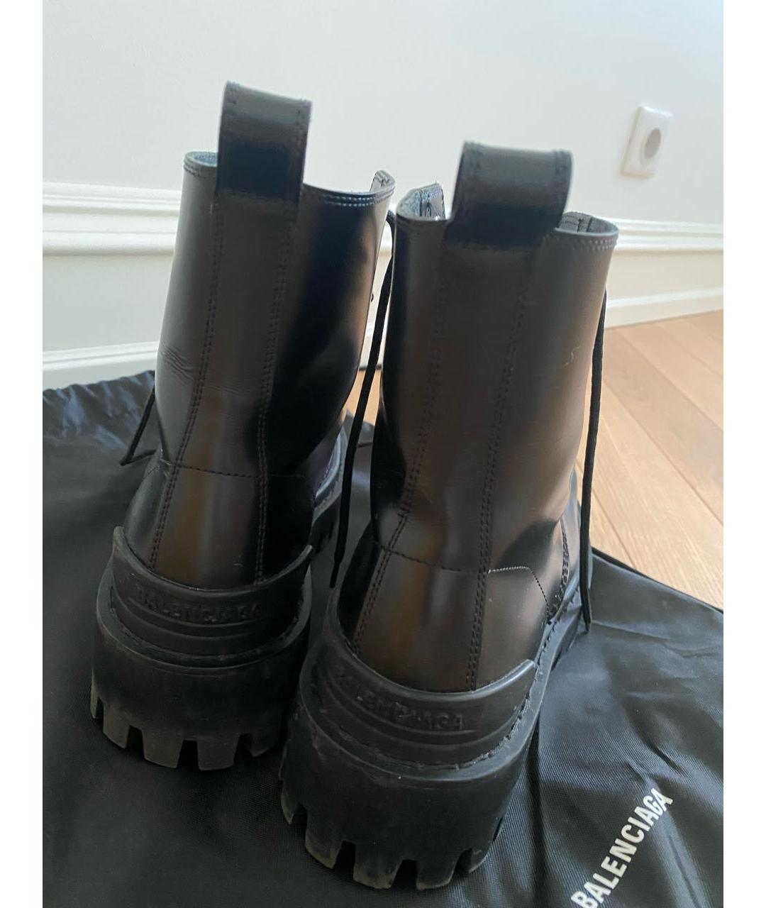 BALENCIAGA Черные кожаные ботинки, фото 4