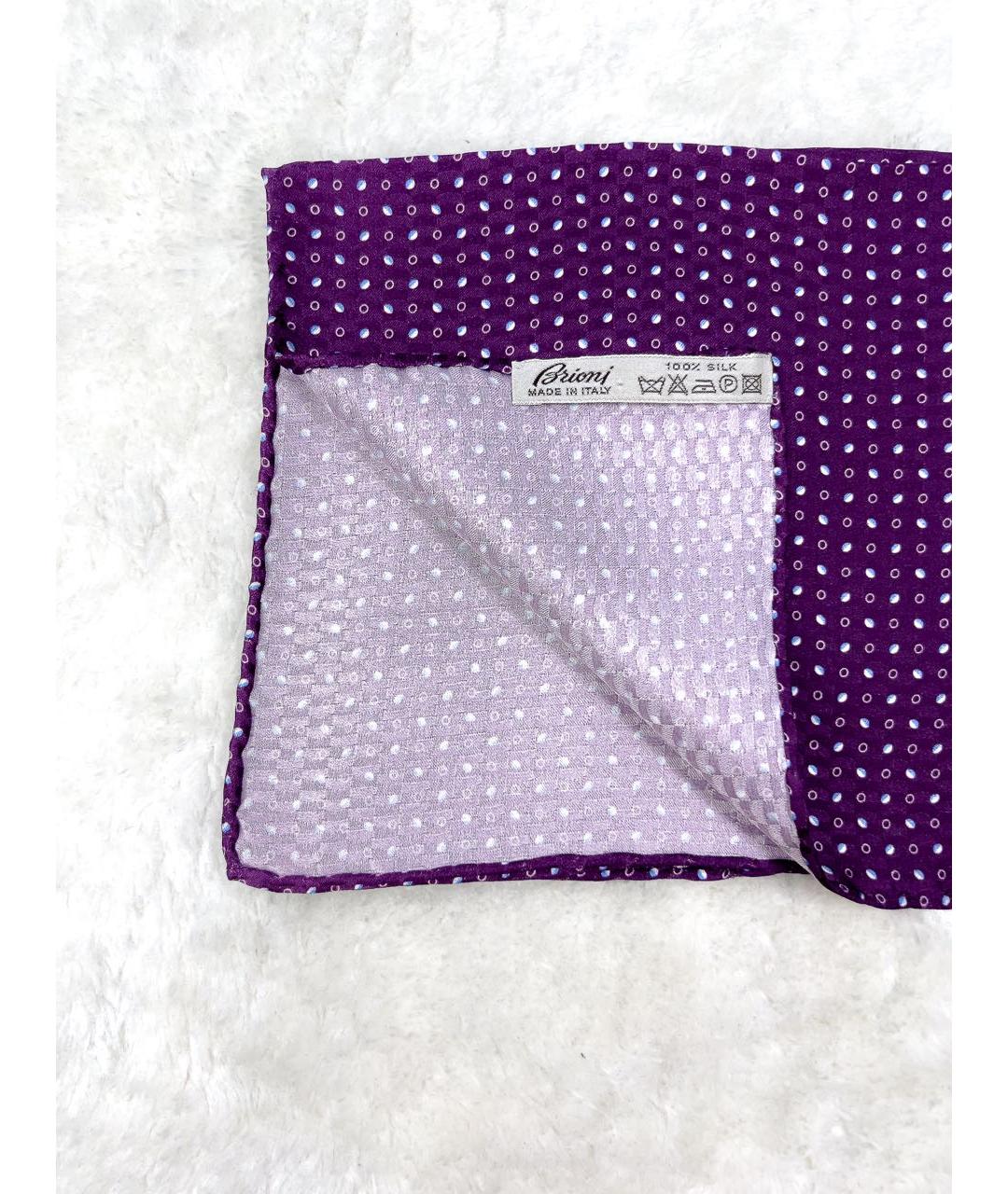 BRIONI Фиолетовый шелковый платок, фото 3