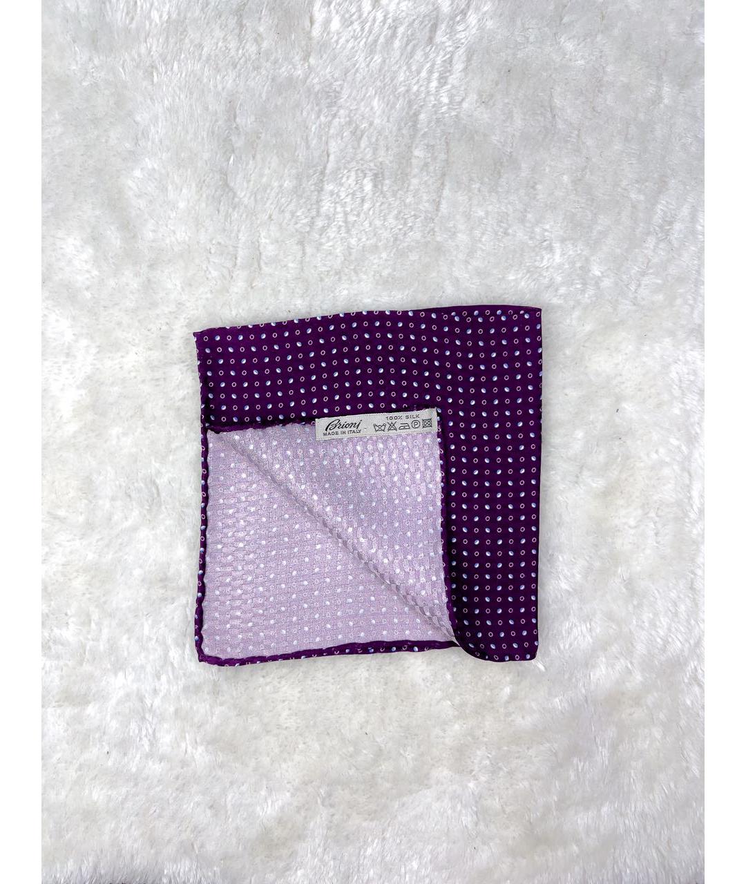BRIONI Фиолетовый шелковый платок, фото 2