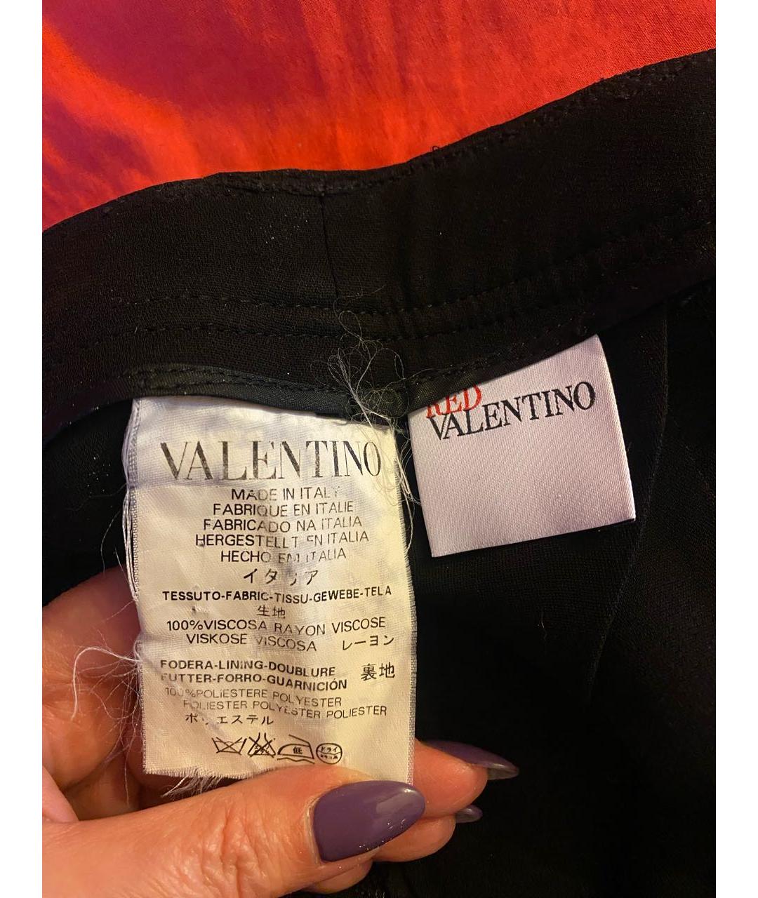 RED VALENTINO Черные вискозные брюки узкие, фото 5