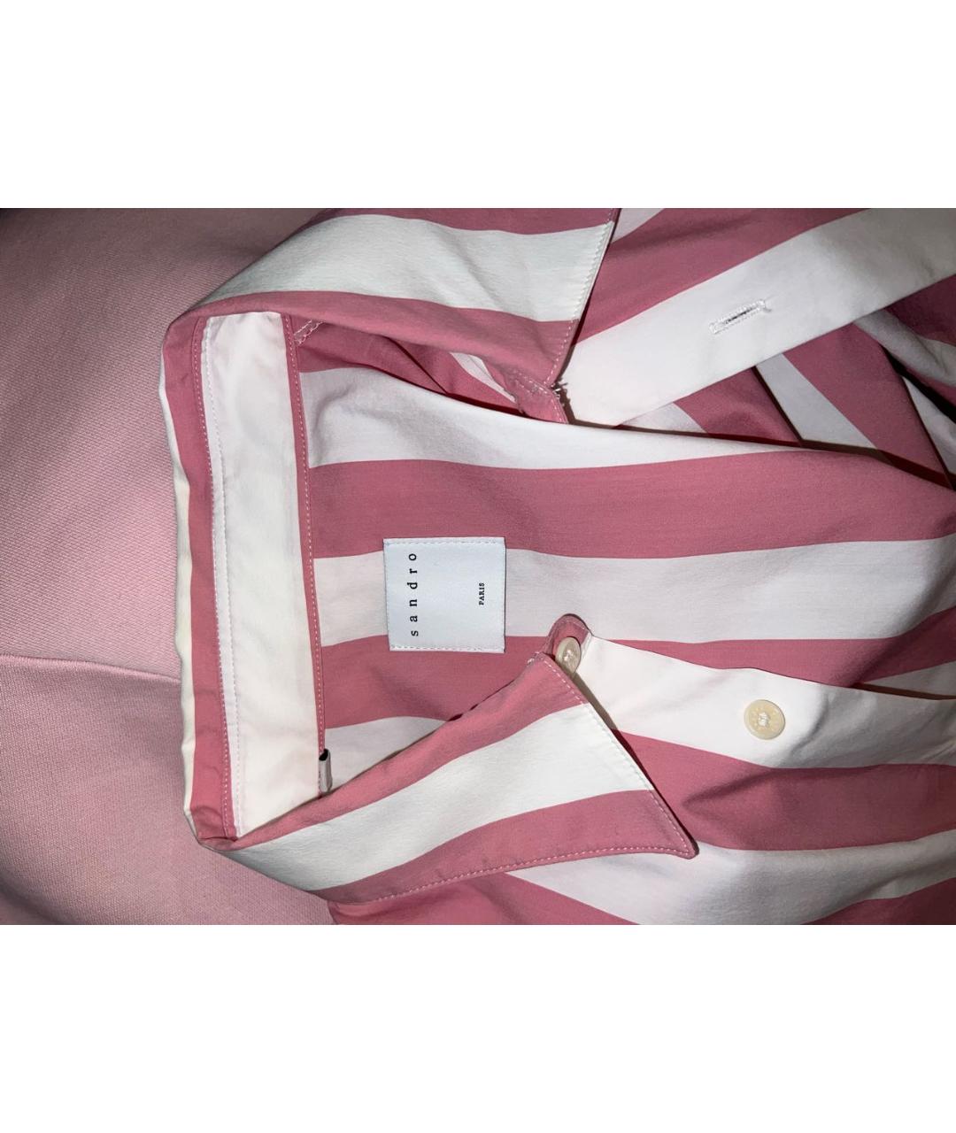 SANDRO Розовая хлопковая кэжуал рубашка, фото 4
