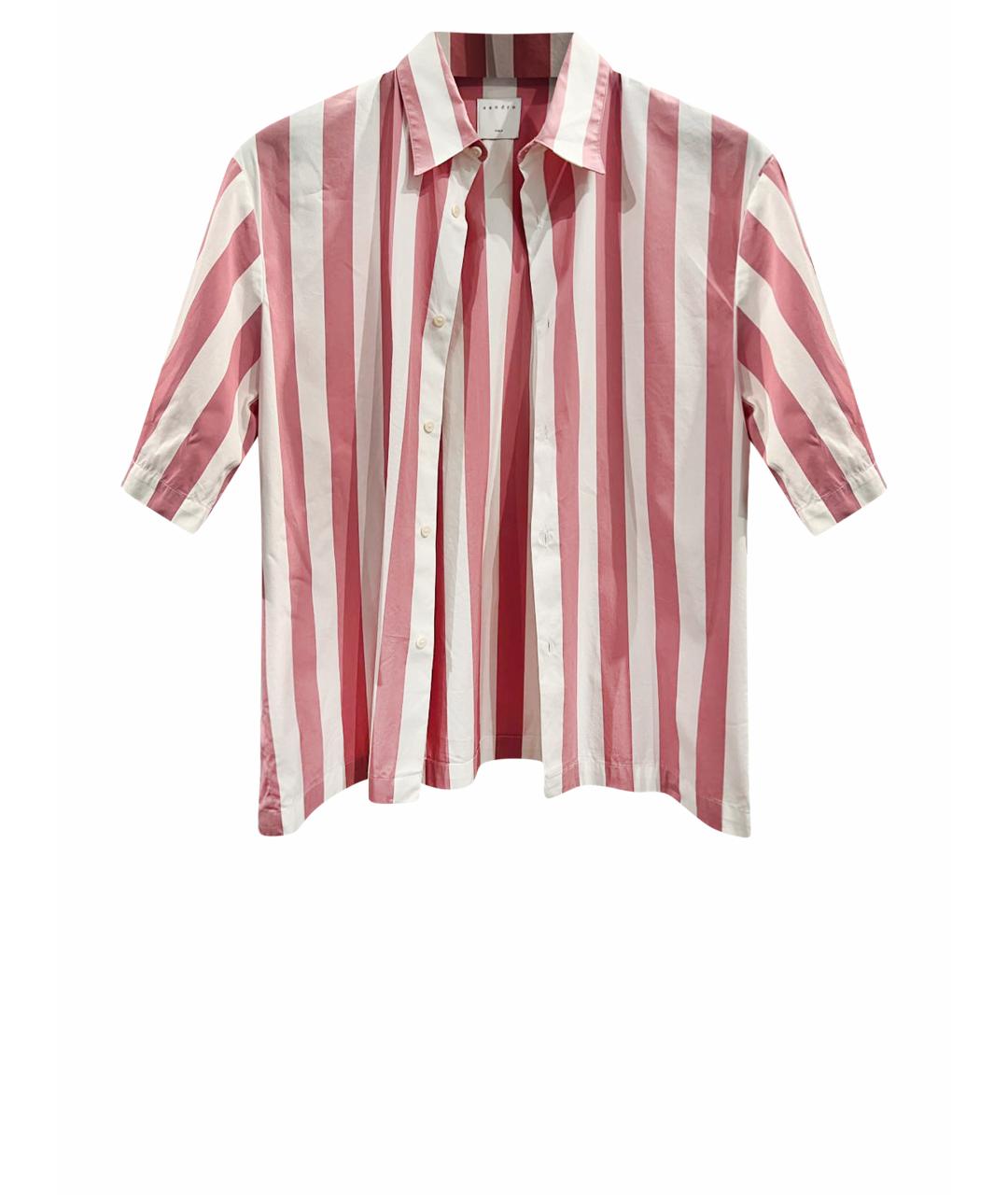 SANDRO Розовая хлопковая кэжуал рубашка, фото 1