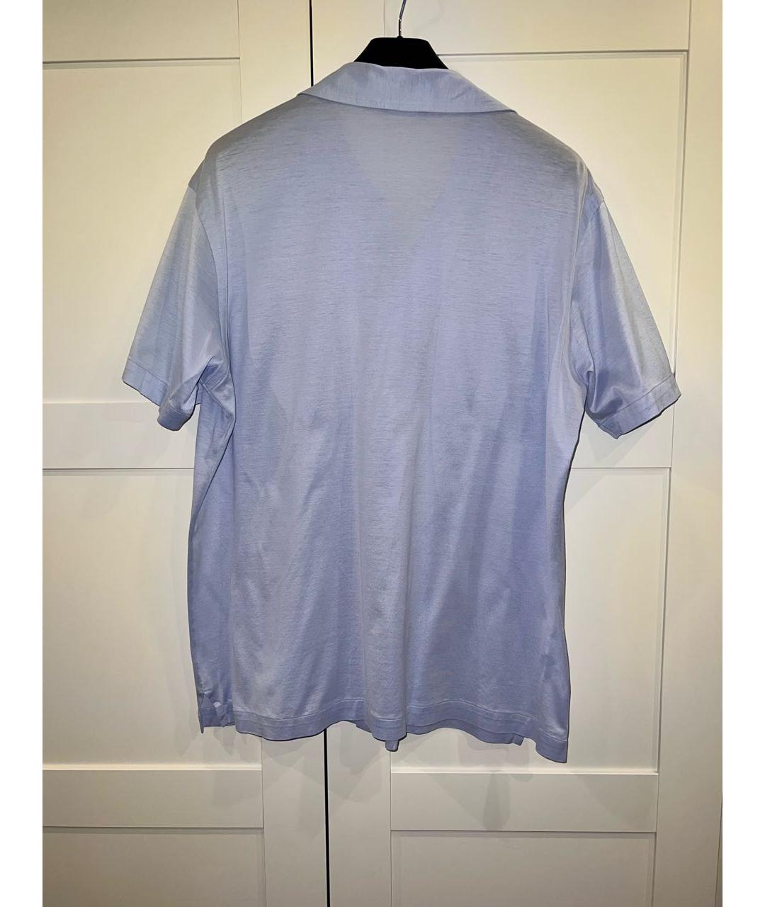 BRIONI Голубая хлопко-шелковая кэжуал рубашка, фото 2