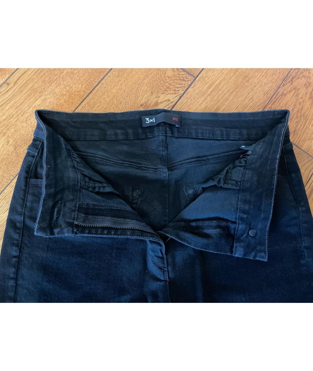 3X1 Черные хлопко-полиэстеровые прямые джинсы, фото 3