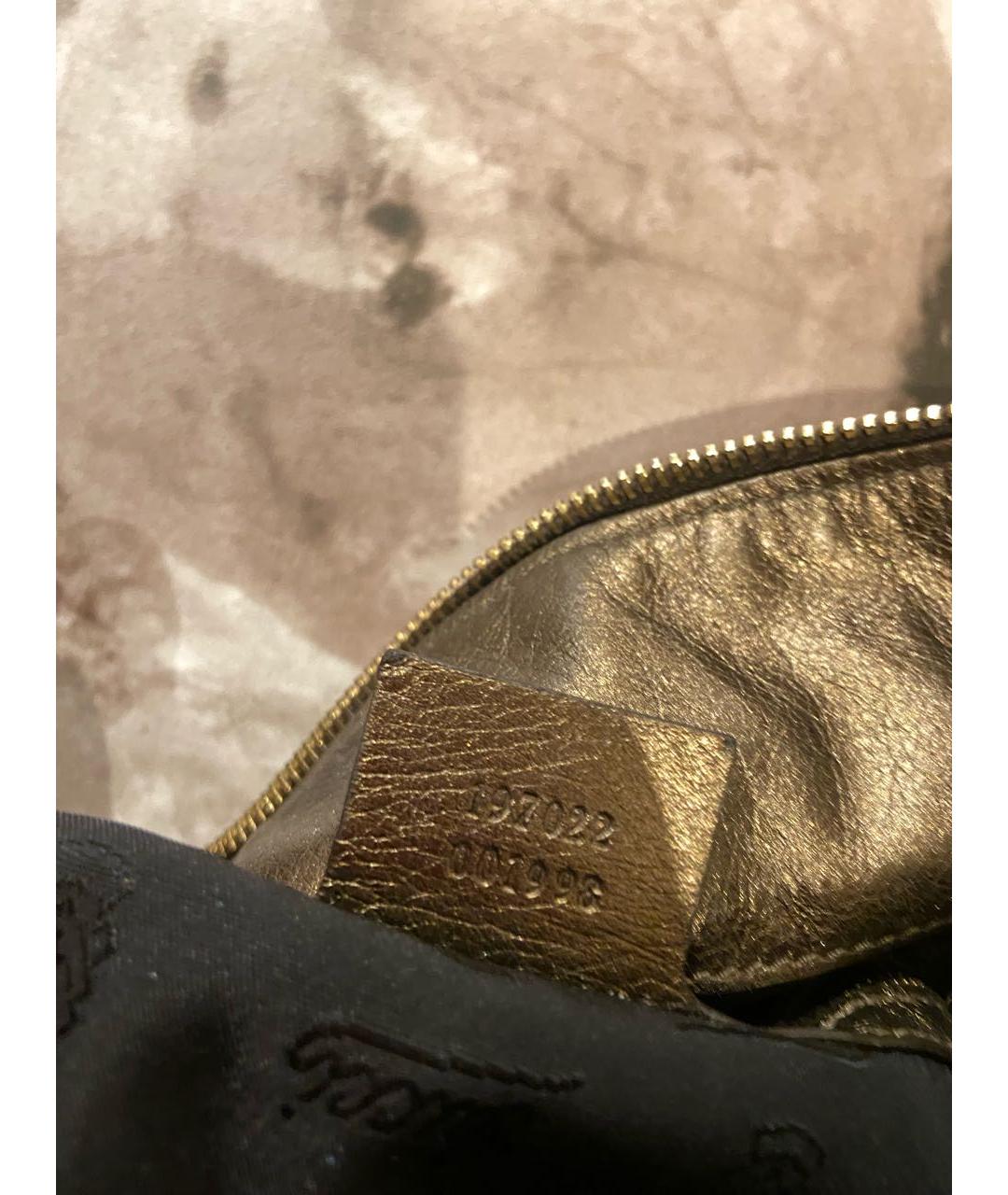 GUCCI Золотая кожаная дорожная/спортивная сумка, фото 7