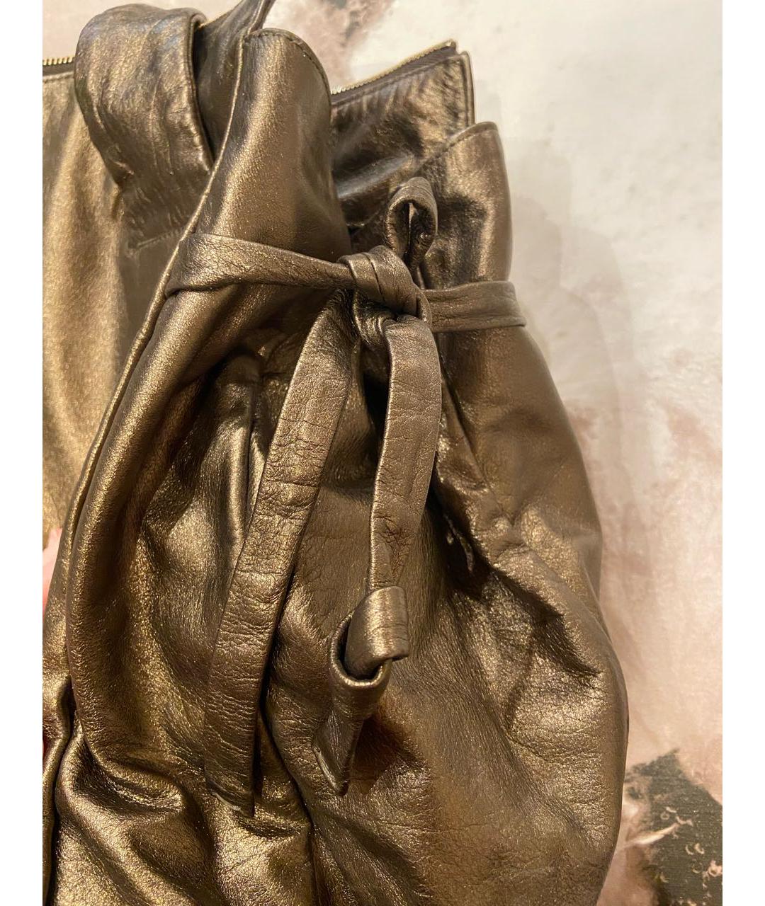 GUCCI Золотая кожаная дорожная/спортивная сумка, фото 4