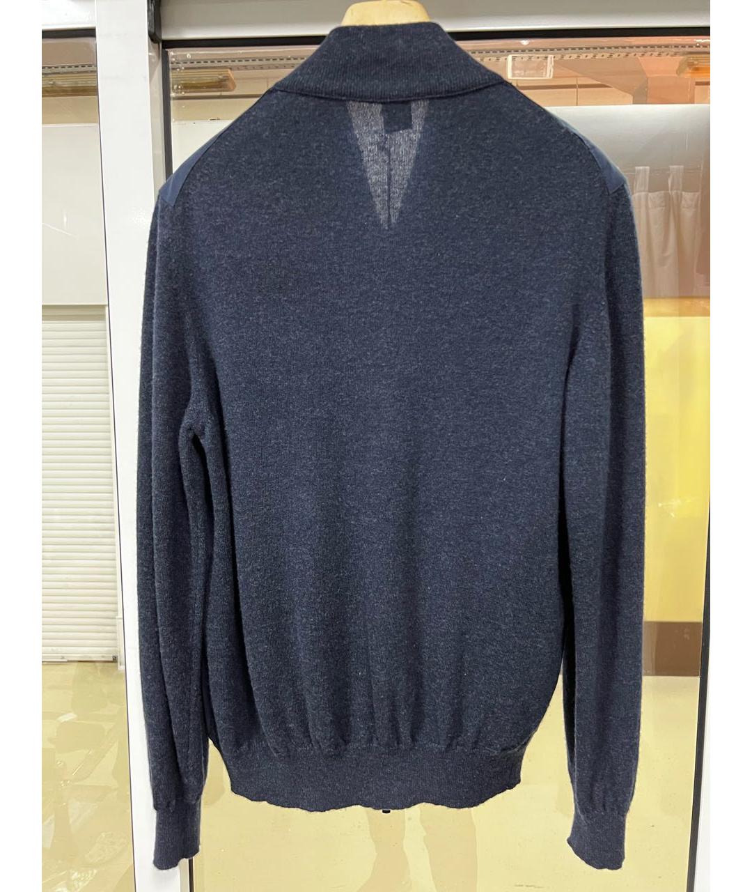 FEDELI Темно-синий шерстяной джемпер / свитер, фото 2