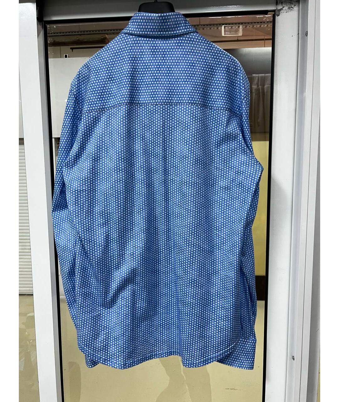 FEDELI Голубая хлопковая кэжуал рубашка, фото 2