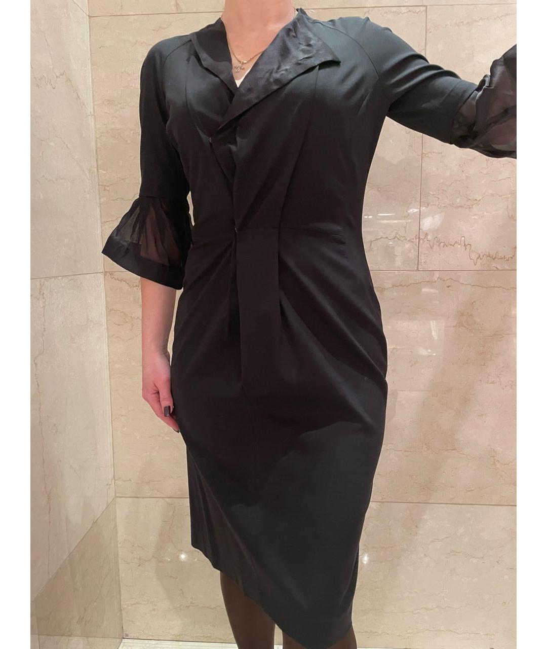 ANTONIO BERARDI Черное шерстяное коктейльное платье, фото 3