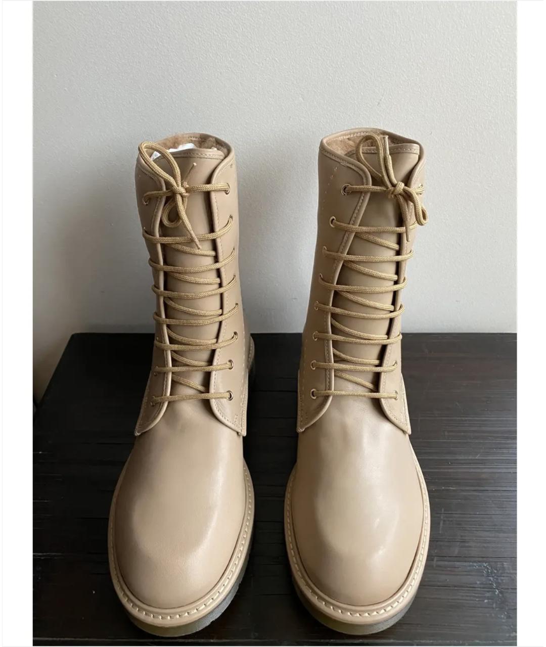 MAX MARA Бежевые кожаные ботинки, фото 2