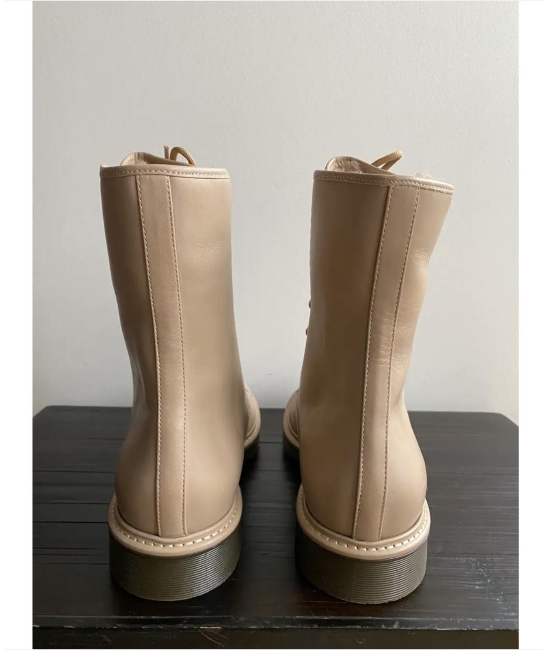 MAX MARA Бежевые кожаные ботинки, фото 3
