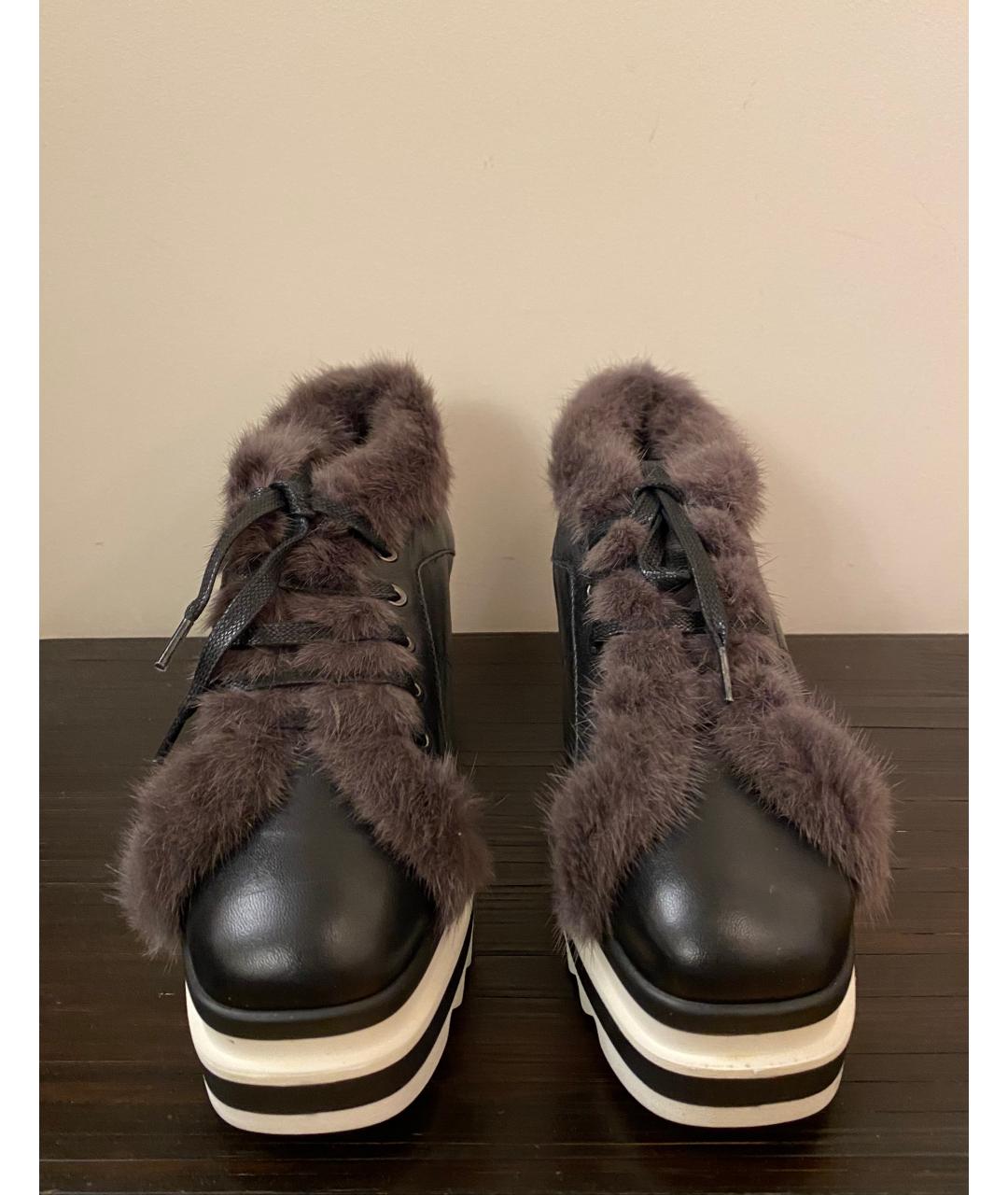 MANZONI 24 Черные кожаные ботинки, фото 2