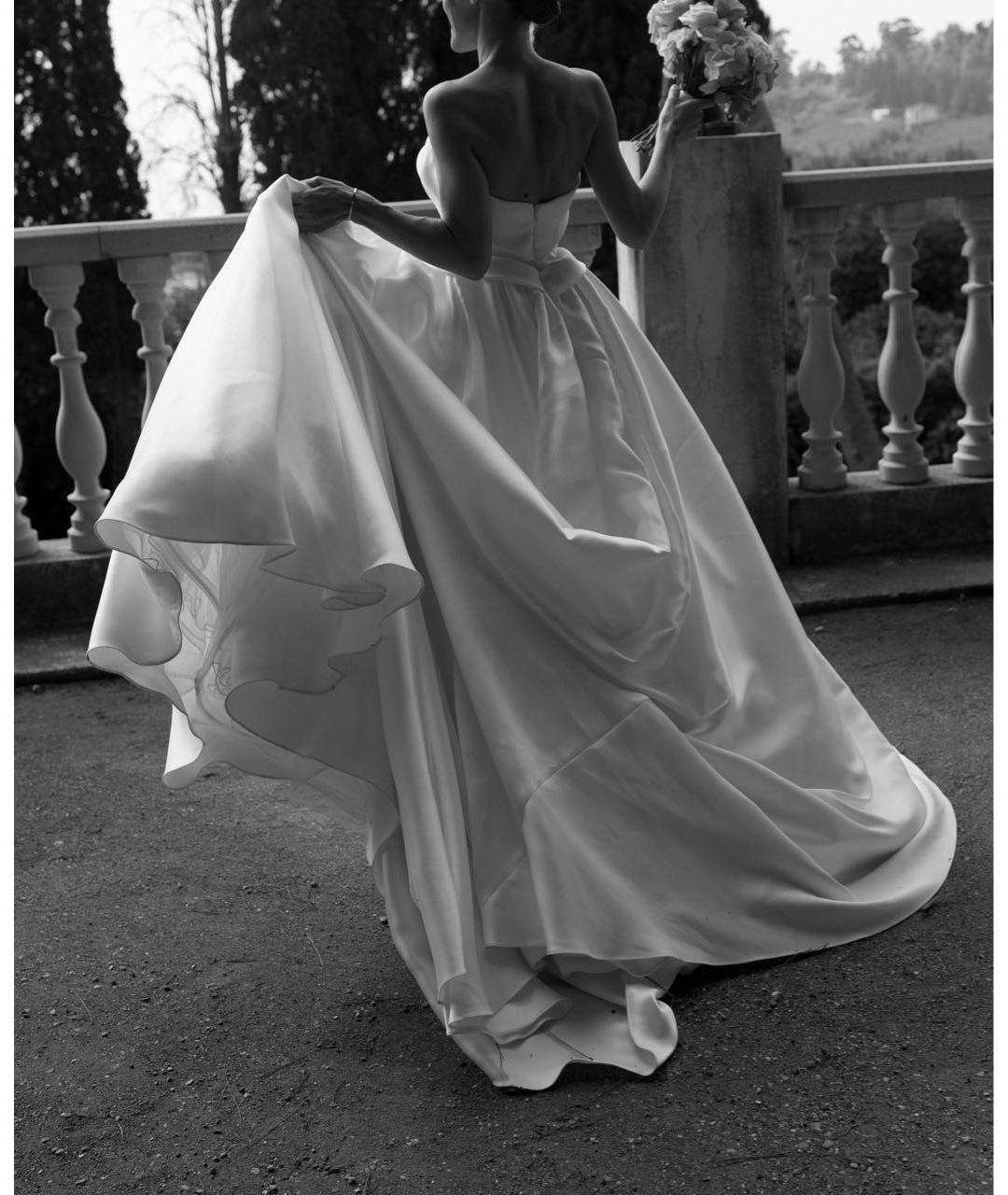 ZAC POSEN Белое атласное свадебное платье, фото 7