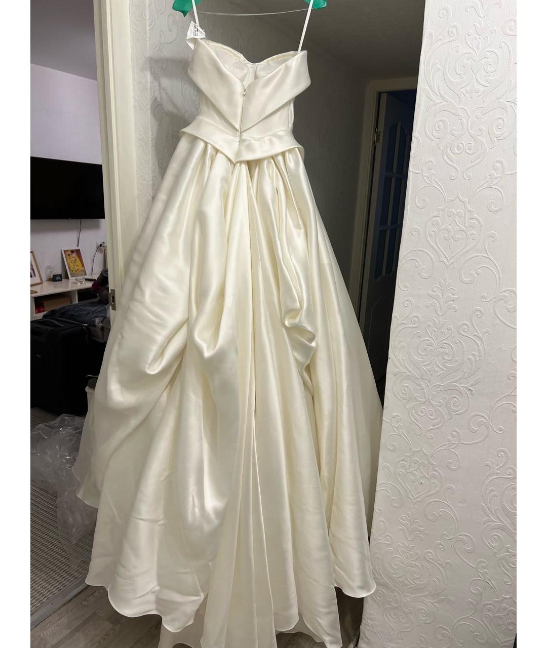 ZAC POSEN Белое атласное свадебное платье, фото 2