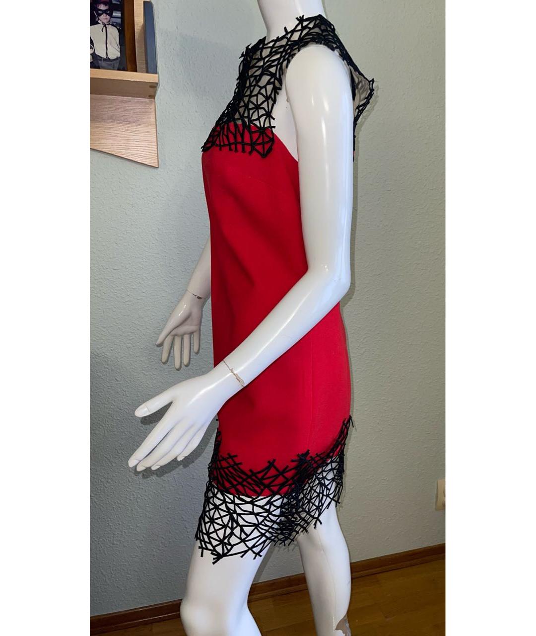 CHRISTOPHER KANE Красное шерстяное коктейльное платье, фото 3