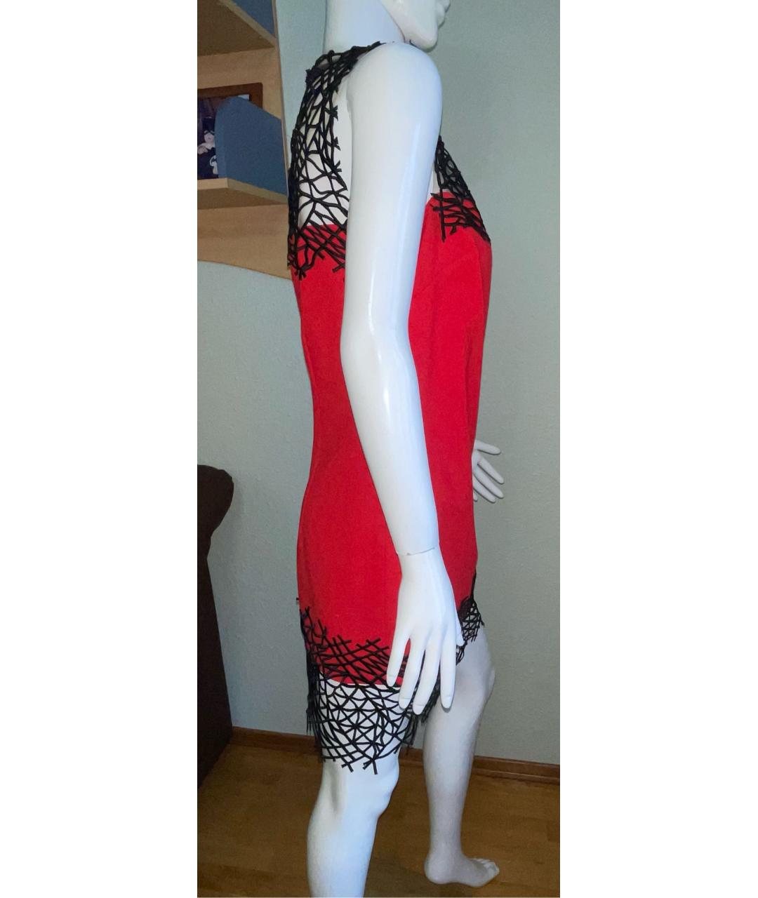 CHRISTOPHER KANE Красное шерстяное коктейльное платье, фото 7
