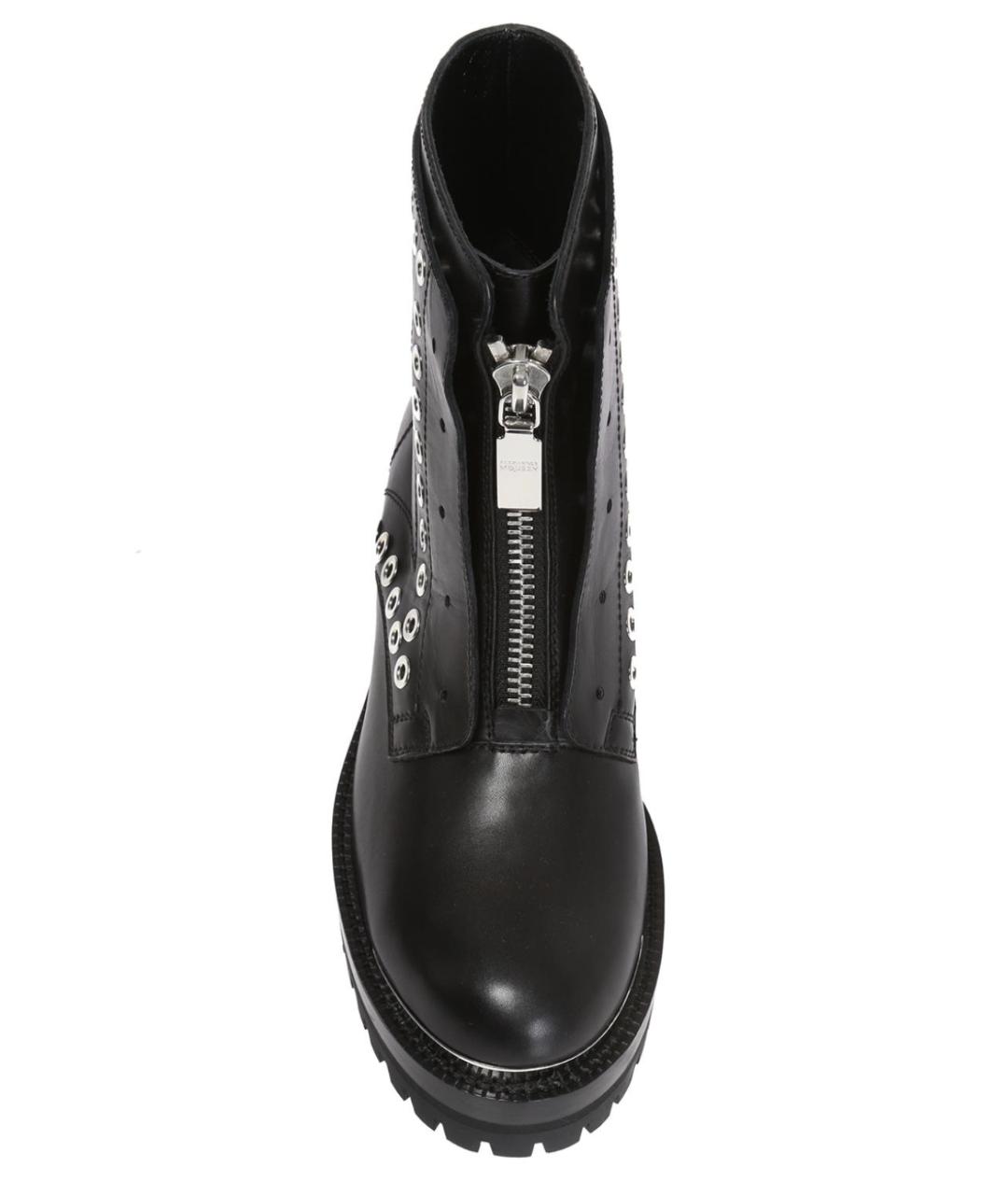 ALEXANDER MCQUEEN Черные кожаные ботинки, фото 2