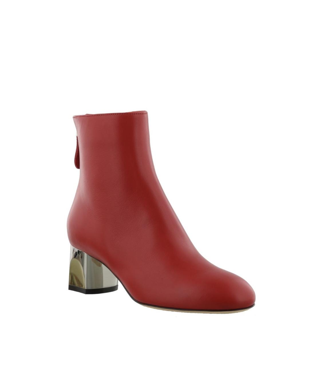 ALEXANDER MCQUEEN Бордовые кожаные ботильоны, фото 2