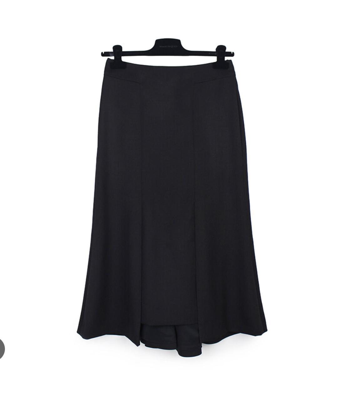 ALEXANDER MCQUEEN Черная шерстяная юбка миди, фото 3