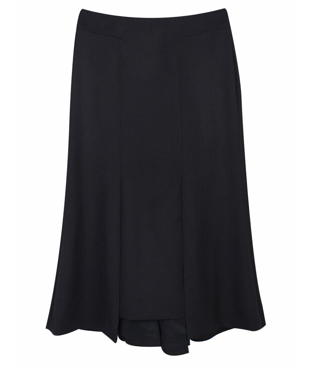 ALEXANDER MCQUEEN Черная шерстяная юбка миди, фото 1