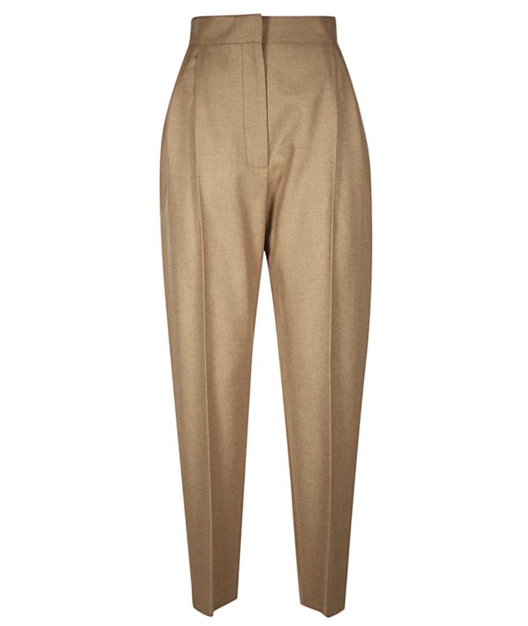 ALEXANDER MCQUEEN Коричневые шерстяные прямые брюки, фото 2