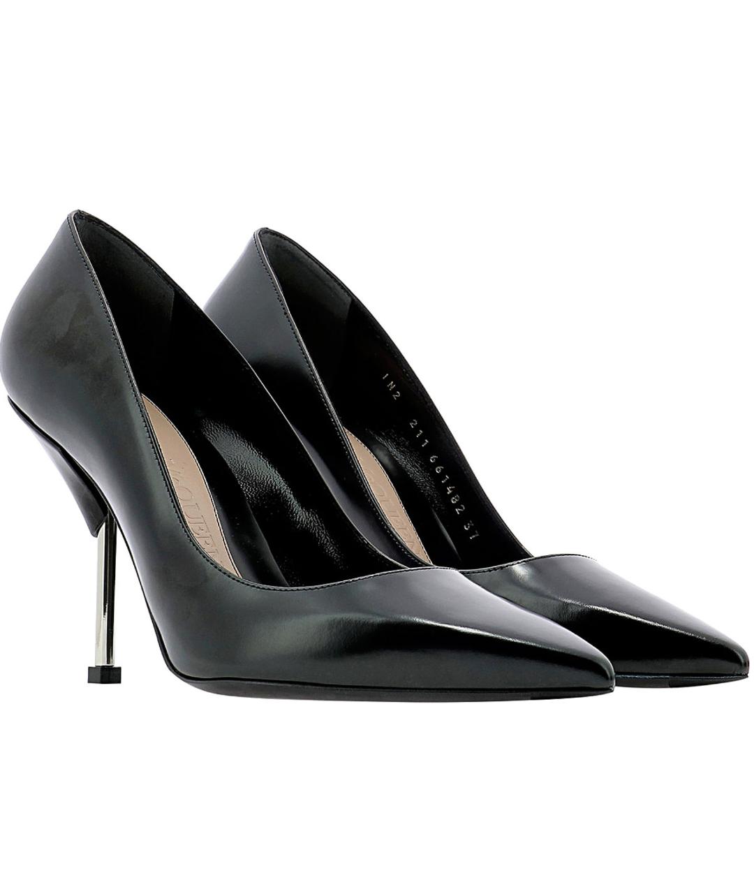 ALEXANDER MCQUEEN Черные кожаные туфли, фото 2