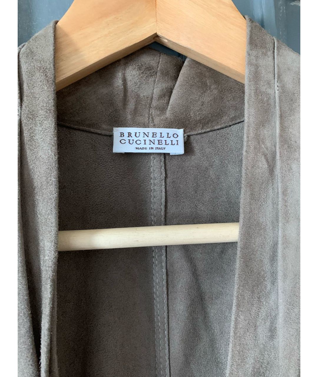 BRUNELLO CUCINELLI Серый замшевый жакет/пиджак, фото 2