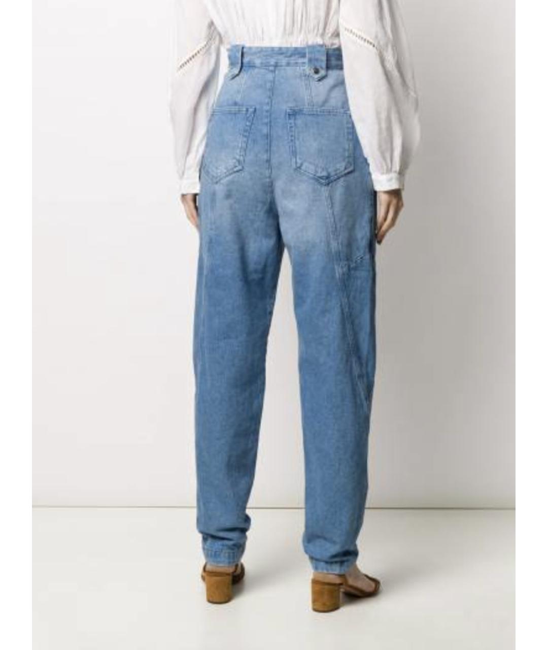 ISABEL MARANT Голубые хлопковые прямые джинсы, фото 3
