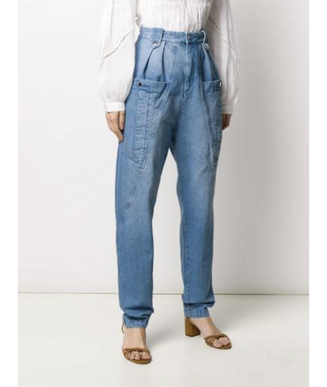 ISABEL MARANT Голубые хлопковые прямые джинсы, фото 2
