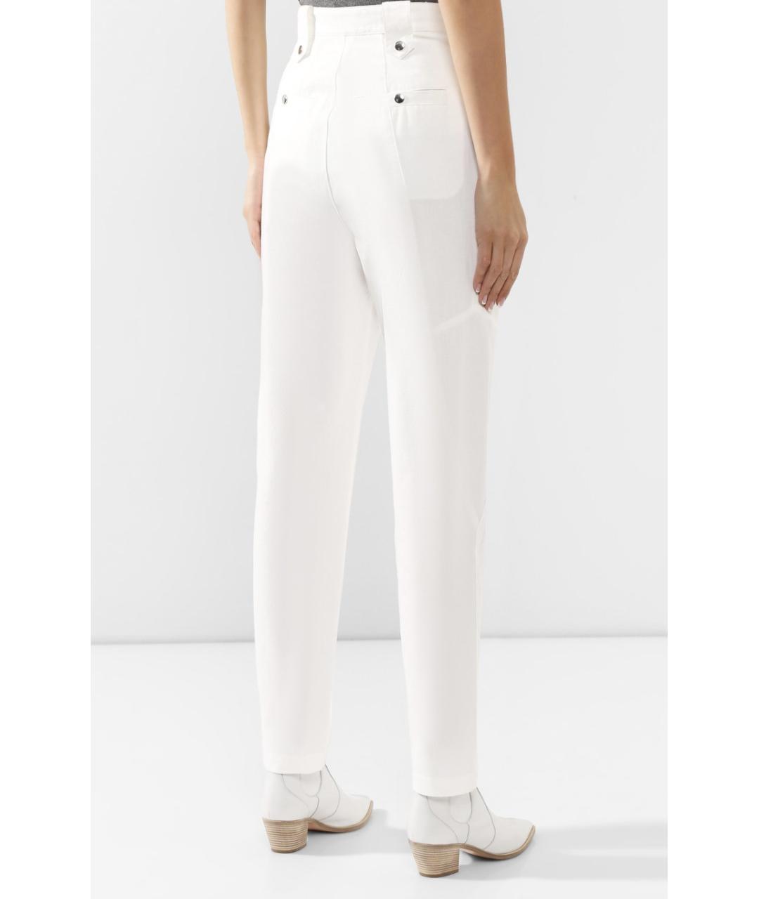 ISABEL MARANT Белые хлопковые прямые брюки, фото 3
