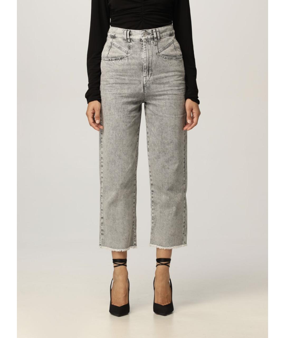 ISABEL MARANT Серые хлопковые прямые джинсы, фото 4