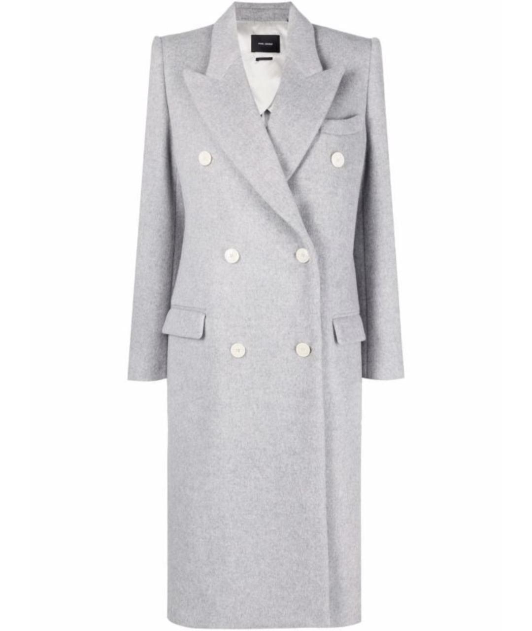 ISABEL MARANT Серое шерстяное пальто, фото 1