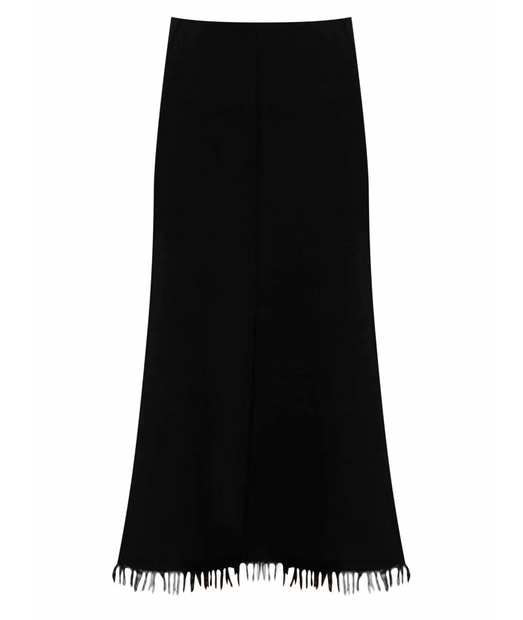 JIL SANDER Черная шерстяная юбка миди, фото 1