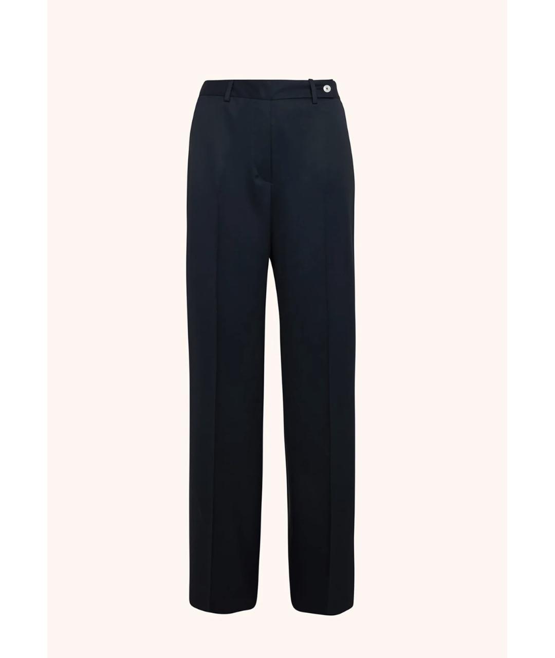 KITON Темно-синие шерстяные прямые брюки, фото 3