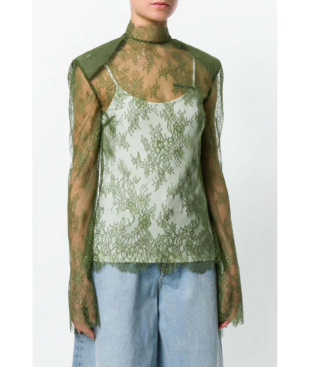 OFF-WHITE Зеленая полиамидовая блузы, фото 2