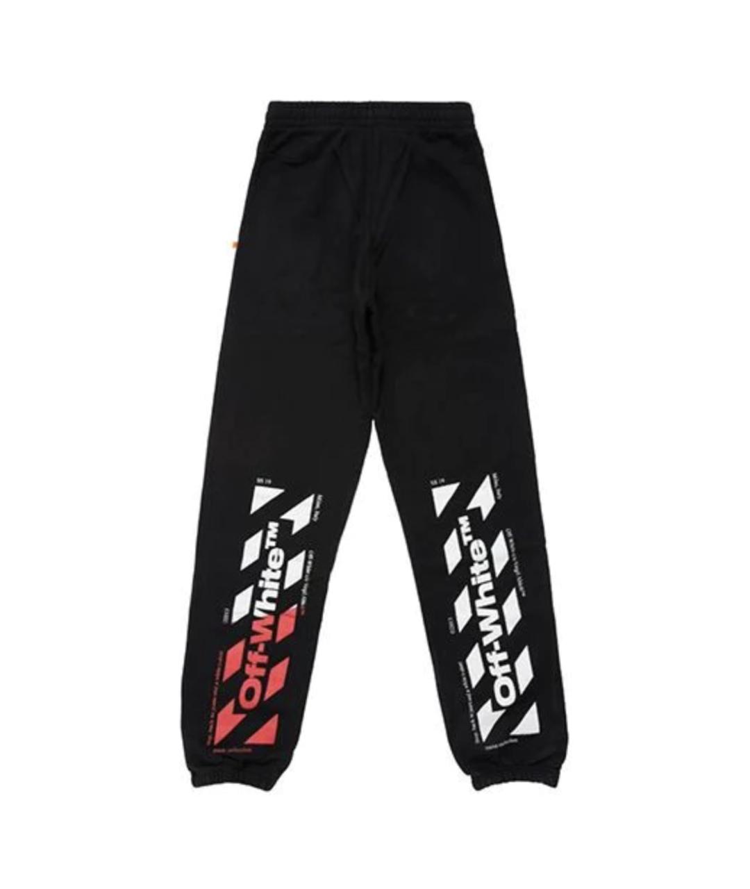 OFF-WHITE Черные хлопковые повседневные брюки, фото 2