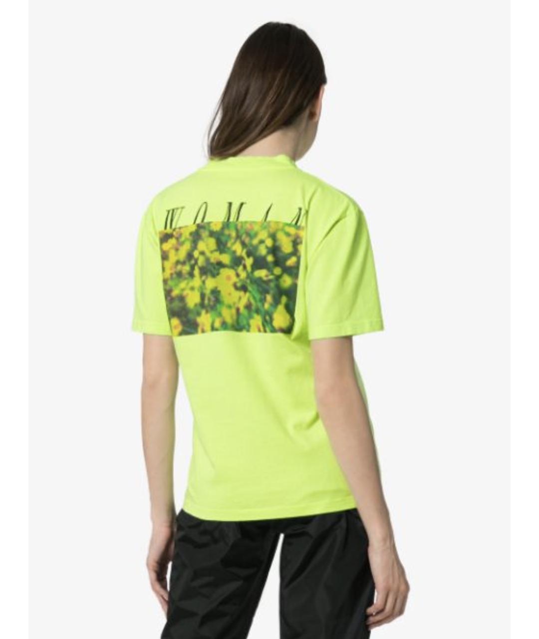 OFF-WHITE Желтая хлопковая футболка, фото 3