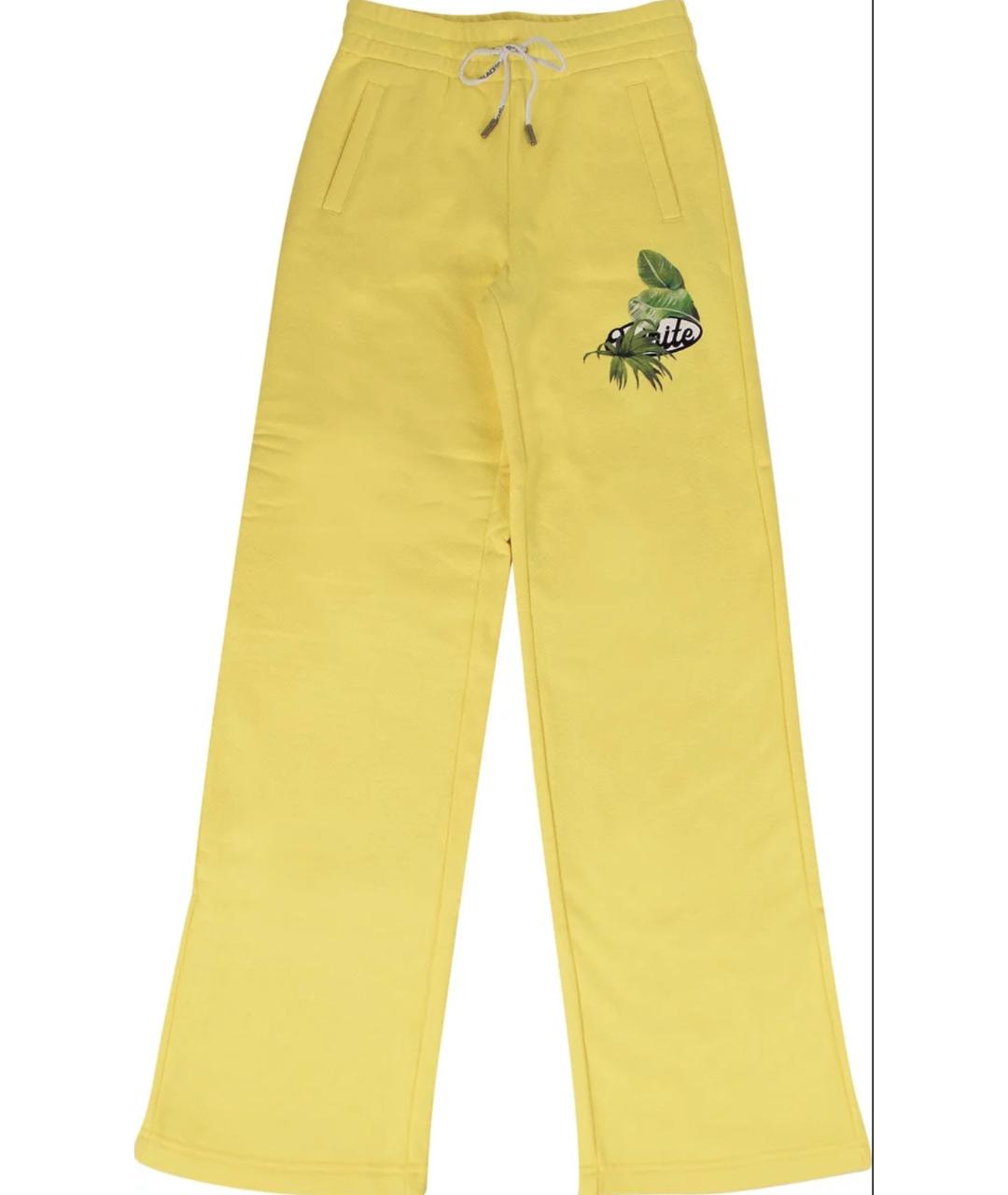 OFF-WHITE Желтые хлопковые спортивные брюки и шорты, фото 2