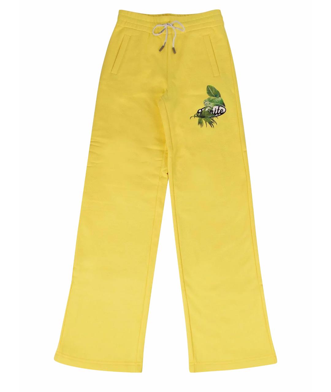 OFF-WHITE Желтые хлопковые спортивные брюки и шорты, фото 1