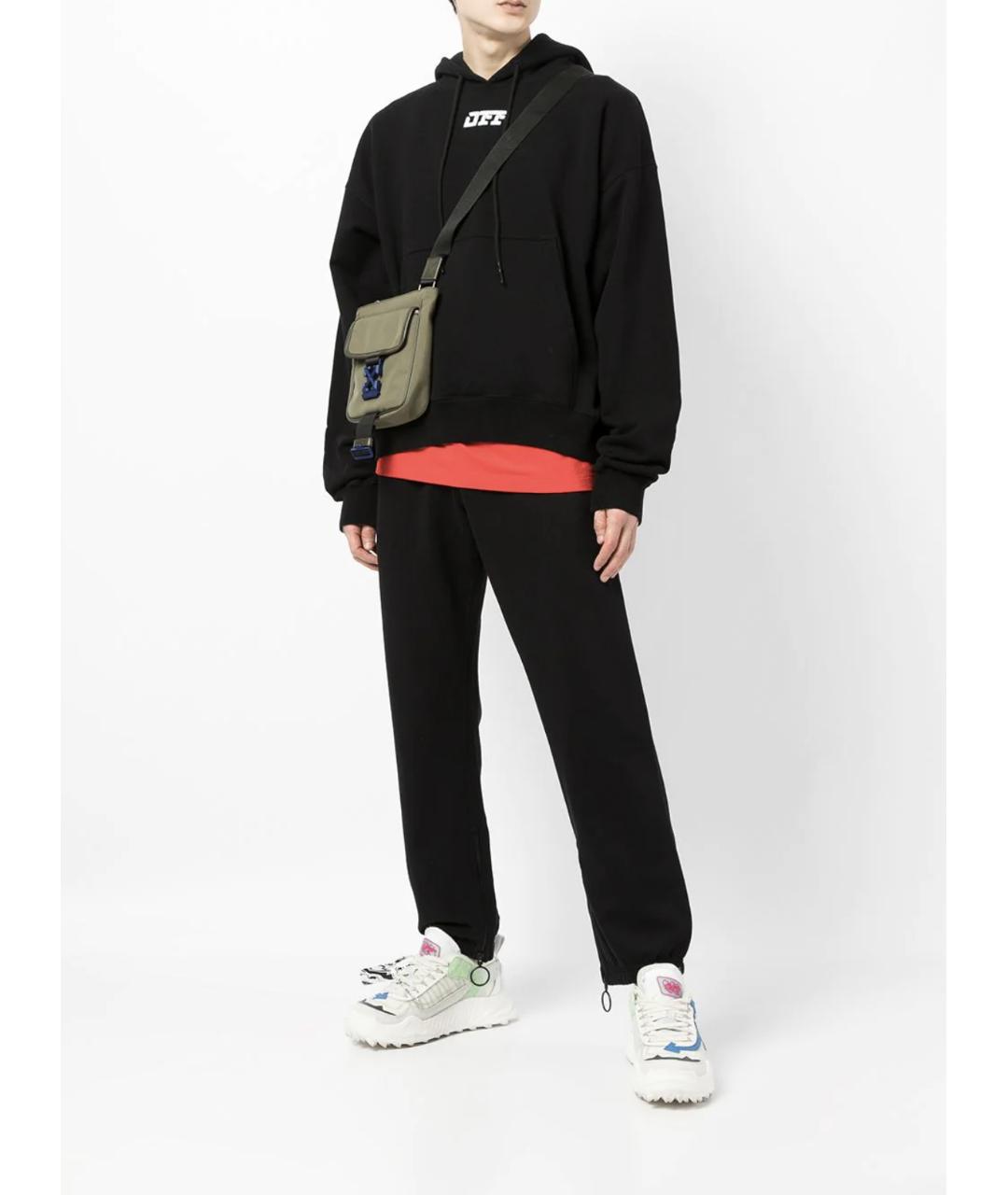OFF-WHITE Черные хлопковые повседневные брюки, фото 2